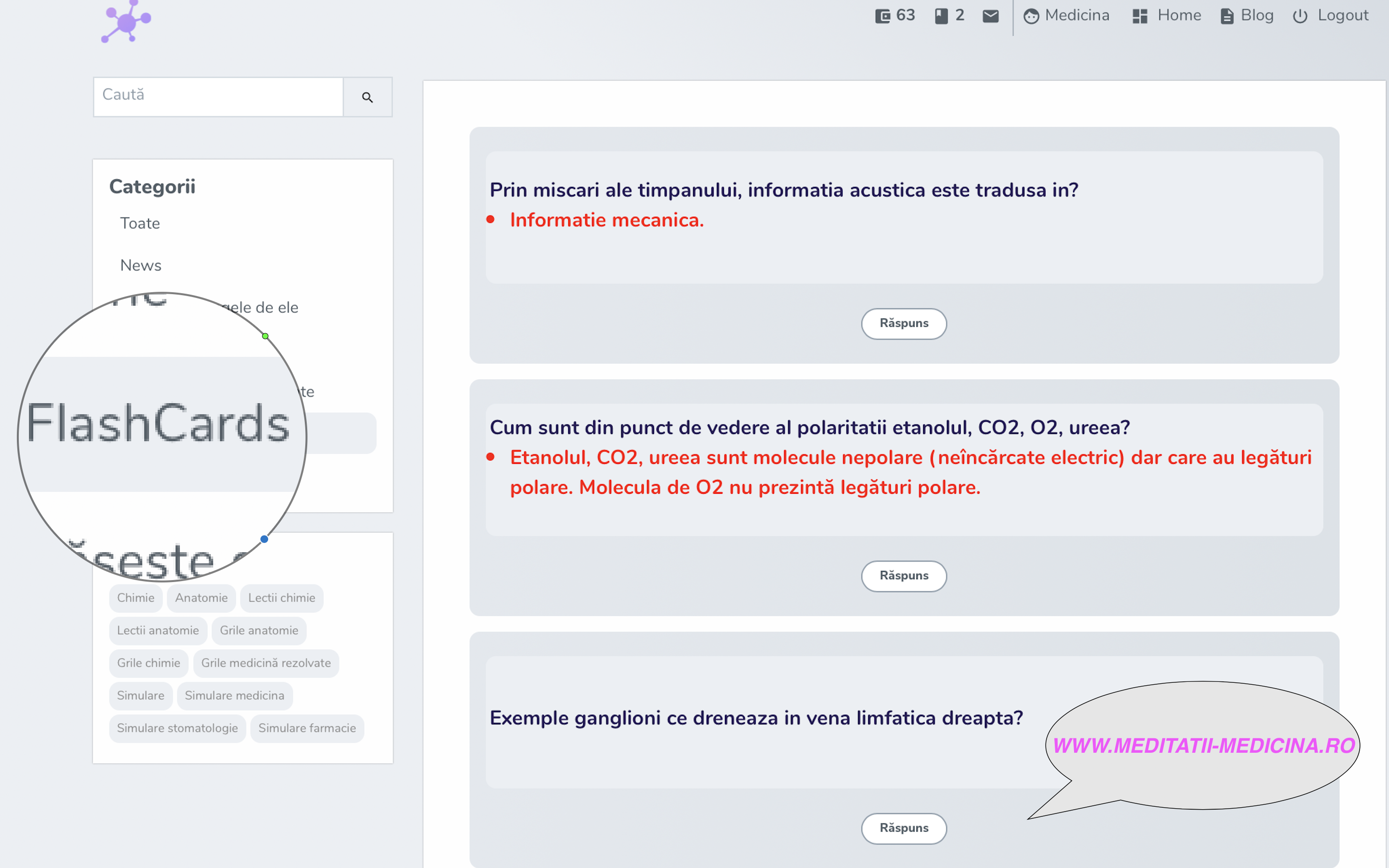 Flash-cards-uri Anatomie