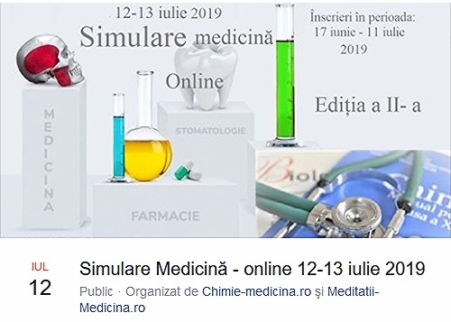 Simulare Medicină - online 12 și 13 iulie 2019 (Ediția 2)
