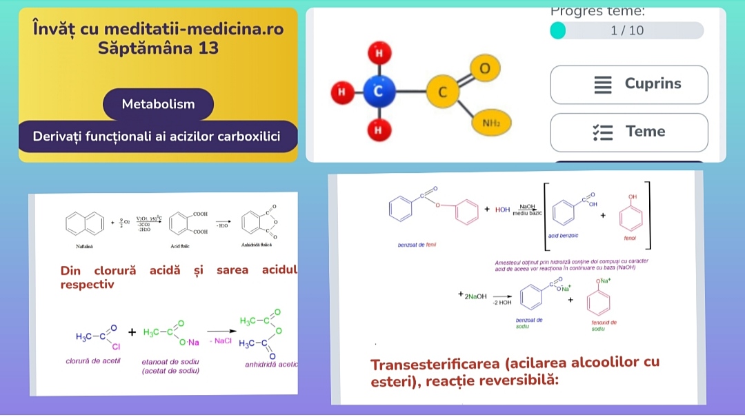 Săptămâna 13 Chimie - Derivați funcționali ai acizilor carboxilici