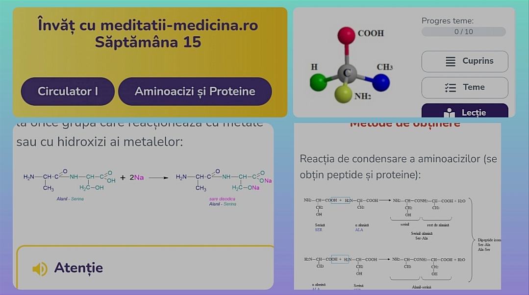 Săptămâna 15 Chimie - Aminoacizi și Proteine